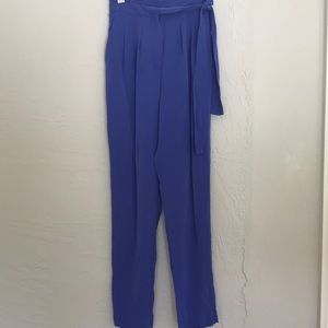Blue 100% silk pants !
